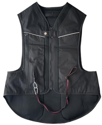 Leichte Motorrad-Airbagweste Airbag-Jacke for Fahrrad, Reitsport Und Motocross(Black,S)