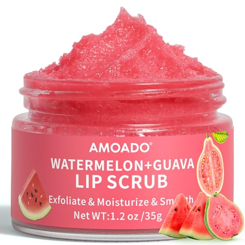 Exfoliante Labial Para Labios Oscuros - Exfoliante Labial Con Sandía y Guayaba Para Suavizar y Suavizar Los Labios, Exfoliante e Hidratante Para Labios Secos y Agrietados, Cuidado Labial Natural, 35 g