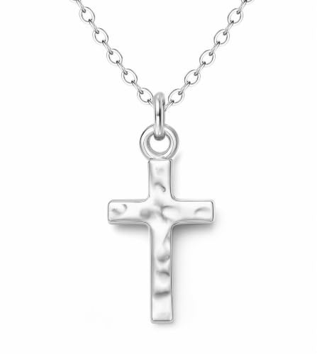 Roheafer Cross Necklace for Women Sterling Silver 925 Cross Pendant | Dainty 14K Gold Plated Small Silver Cross Pendant Necklace, Cross Necklaces, Christian Baptism Religious Faith Jewellry Gifts