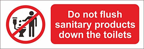 JINTORA - Etiquettes Autocollantes Ne pas jeter les produits sanitaires par le signe de sécurité des toilettes - adhésif autocollant 15x5cm Marquage de sécurité pour local technique entrepôt chantier