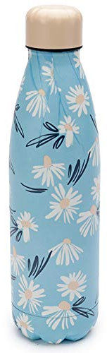Puckator Reusable Daisy Lane Pick of the Bunch Botanical Floral Insulated Hot & Cold Drinks Bottle Leakproof Thermal Travel Flask 500ml Stainless Steel Double Walled Cool for 24 H & Warm for 12 Hours