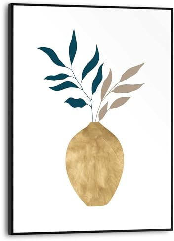 REINDERS Gerahmtes Bild, Abstraktes Gold, Wohnzimmer, Bilder, Wanddeko, Room Decor, MDF, Gold, 40 x 30