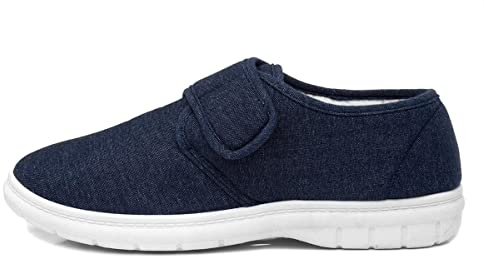 Hobos Broderick Mens Navy Easy Fasten Canvas - Size 9 UK - Blue
