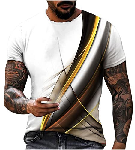 EMATOP T Shirt Herren Sommer Sport Oberteile Casual Rundhals Tunika Tops Vintage Basic Kurzarm Tee Shirts Lustig Neuartiger Druck Sporthemd Schnell Trocknende Sportshirt Regular Fit Laufshirt