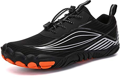 Mens Barefoot Shoes Wide Toe Womens Trail Running Shoes Lightweight Outdoor Minimalist Walking Fitness Trainers,Black,11UK