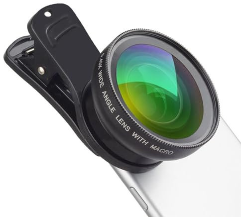 2 in 1Phone Camera Lens, Professional 12X Macro Lens 0.45X Wide Angle Lens Kit with Clip, Smartphone Universal Camera Lens Compatible with iPhone 11 12 8 7 6 Plus Huawei Samsung Android Pixel