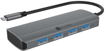 ICY BOX Docking Station USB-C (6 in 1) con HDMI (4K 60 Hz), Hub 4X USB 3.2 (Gen 1), Power Delivery 100W, Alluminio, Plug & Play, Windows e macOS, IB-DK4022a-CPD