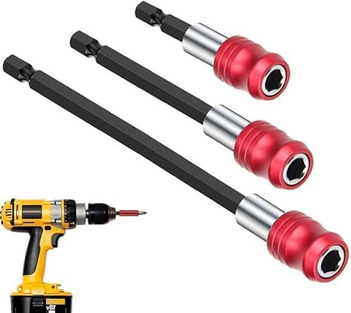 Drill Bit Extender Set Threaded Little Red Riding Hood Quick Release Rod Drill bit Extension,Impact Knives and Drill bits, Lightweight Tool Accessories, 3pcs(60x100x150mm)