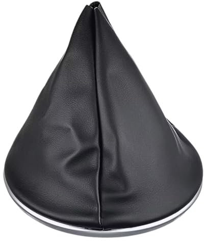 MOLZINY Schaltsack Schaltmanschette Staubdichten Manschetten Ersatz Passend Schaltsack für Auto-Schaltknauf für Fiat 500 500C aus Kunstleder mit Befestigungsring und Rundem Rahmen Verchromt