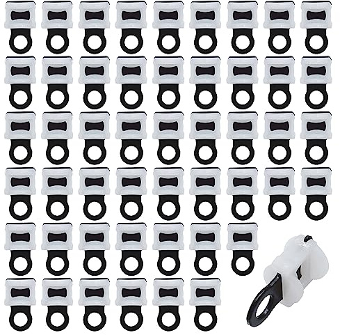 XINGSUI 50 pezzi Guide per tende a binario, guide a binario in lamiera d'acciaio, rulli per tende, per tende da doccia e tende per porte