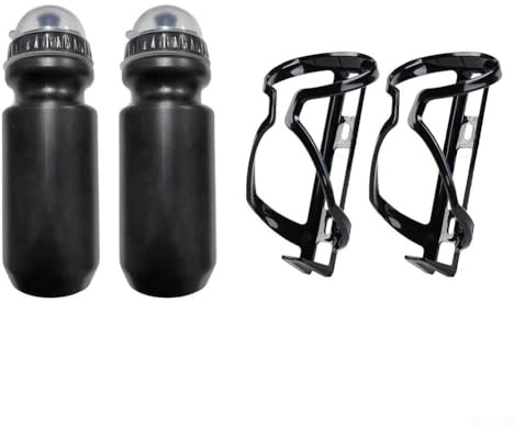 Jotekonoby Mountain For Bike - Jaula para botella de agua, soporte para botella de bicicleta, soporte para botella de agua para ciclismo, paquete de 4 con botellas de 650 ml, juego de jaula de