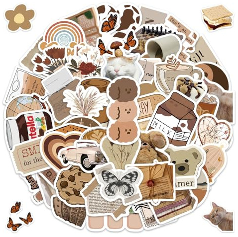 HMCEY 120 Piezas Pegatinas Vintage Scrapbooking,Pegatinas Portatil Aesthetic,Pegatina Decorativas Album Fotos,Laptop Stickers Bullet Journal,Scrapbooking Materiales Journaling para Maletas, Bcicleta