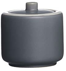 Ritzenhoff & Breker Jasper - Azucarero (8,5 cm de diámetro), color gris, para café y tartas, de gres, recipiente para especias con tapa, esmalte mate y tacto suave
