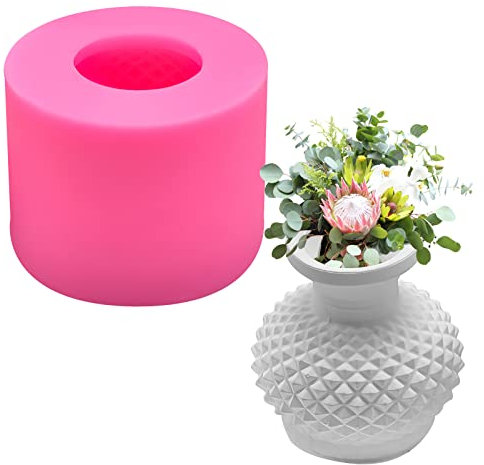 Silikonform Epoxidharz 3D Vase Raysin Gießformen Blumentopf DIY Haus, Mini Vasen Silicone Mold für Partydekoration Kuchendekoration Ornamenten 6.5x5cm