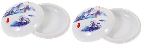 DOITOOL 2St Stempelkissen-Box die chinesen schreibtischdeko Planer Stempel Behälter für Lippenpeeling Spenderflaschen für Kosmetika Kosmetiktiegel mit Deckel Siegel Schrubben erröten Rouge