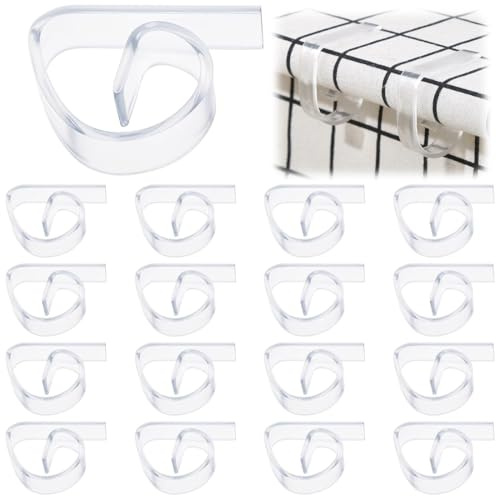 WUSJCOF 20 Pinzas de plástico para manteles, Pinzas Transparentes para mesas, Pinzas de plástico para manteles, adecuadas para diversas Ocasiones, como Navidad, Bodas y picnics.