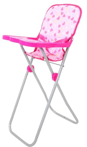 ORFOFE Silla Trona para Muñecas, Trona Alta Juguete para Niñas, Accesorios para Cosas de Muñecas, Juego de rol y Mueble Rosa
