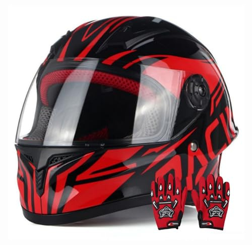 DOT-Godkänd Barnmotorcykelhjälm, Gokart-Elscootermopedhjälmar, Barnpojkar-Flickor-Dirtbike-Fyrhjuls-ATV-Hjälm För 3-14 År Gamla D 11,L/(51~62cm)