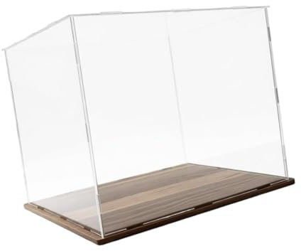 CoudarTitie Acrílico Vitrina Expositora Caja de Exhibición Transparente Organizador con Base Polvo contra Agua para Modelos de Deportivos Adecuada para Coleccioni, 20cmx10cm