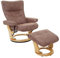 Robas Lund MCA Relaxsessel Montreal, Fernsehsessel Hocker, Stoff/Textil 130kg belastbar - antikbraun, naturbraun