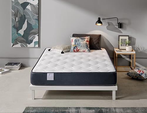 Dreaming Kamahaus Colchón 140x190 cm Viscoelástico Roll, Colchon Cama Matrimonio, Viscoelástica Alta Densidad, Reversible, Transpirable y Firmeza Alta, Altura +/- 20cm
