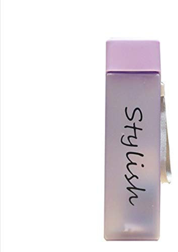 Copa De Agua De Plástico Cuadrada De Moda Personalidad Copa De Agua Deportiva Creativa Mate Púrpura Cuadrada Botella De Agua Portátil Taza Cepillo