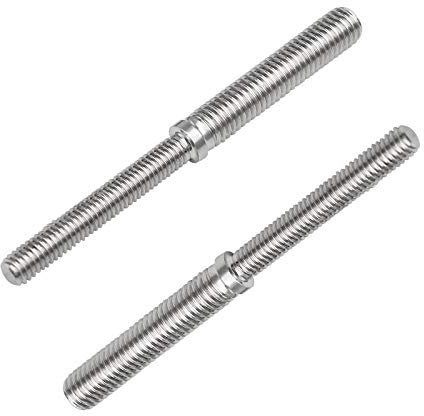 Create idea 2pcs Boulons à Vis Filetée à Double Extrémité M6 à M8 80mm 304 Adaptateur de Filetage en Acier Inoxydable pour Fixations de Colonnes Structurelles