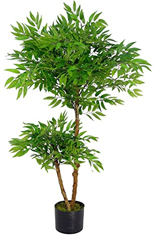 Leaf Realistic Artificial Ficus Tree/Plant, 100cm Ruscus Ficus, AZ-FICUS