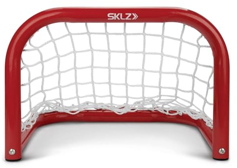 SKLZ Mini Passing Target, cible mini pour précision passes, cadre acier 2,54cm durable, filet polyester, montage rapide, idéal entraînement hockey, tous niveaux, dimensions 43 x 30 x 30 cm, rouge/noir
