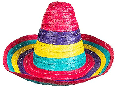 Boland 95475 – Puebla för barn, diameter 40 cm, färgglad halmhatt, hatt, huvudbonad, barnfest, kostym, karneval, temafest