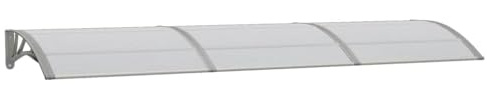 vidaXL Marquesina de Puerta, Toldo para Porche Ventana, Refugio de Lluvia Nieve, Marquesina Exterior, Policarbonato Gris 300x75 cm