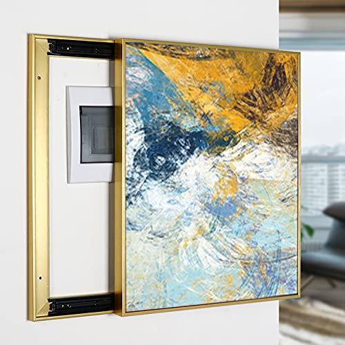 Dekorativ målning av distributionsbox, Elektrisk låda Bänk Kåpa Dekorativt hängande Kåpa Ljus Bänk Kåpor Avtagbar Creative Kåpa Bänkar Dekoration Dölj målningar, 40X 50Cm,Guld,D (Färg (Color : Gold