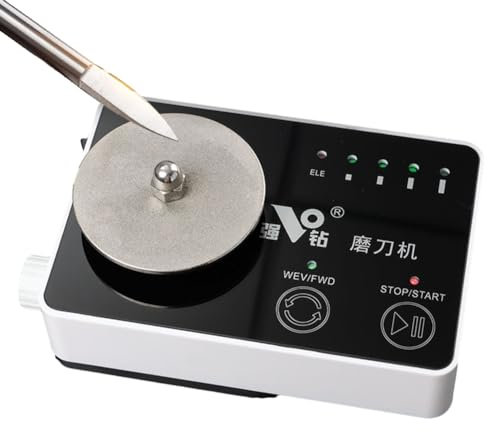 FAcoLL Aiguiseur de Couteaux électrique 40 W, Machine d'affûtage Portable Rechargeable 5 000 TR/Min, Plaque diamantée, réglage de la Direction, Puissance de visibilité, pour Couteaux et Ciseaux