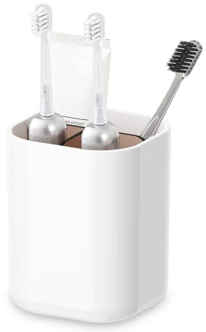 Colist Toothbrush Holder Wall-Mounted,3-Slot Electric Toothbrushs Organizer with Drainage Holes,Multifunctional Bathroom Storage for Toothbrush,Makeup Brushes,Razors(White)