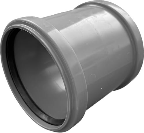 HT Muffe DN 50 Überschiebmuffe Doppelmuffe Grau mit Dichtung | Gummidichtung | Abwasser | Abflussrohr | Abflußrohrsystem| Kanalrohrsystem | komplettes HT-System