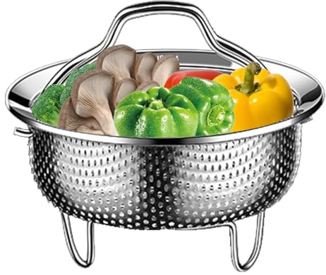 Stainless Steel Steamer Basket 14CM Vegetable Steamer Basket Insert For Pressure Cooker For Steaming Vegetables, Rice, Eggs, Fruits, Seafood, Corn, Fish And Potatoes