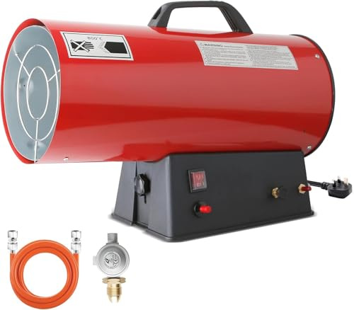 INGRIKT 30KW 102300 BTU/hr Portable LPG Gas Space Heater with Adjustable Gas Flow & 4-in-1 Safety Protection, 750m³/h Industrial Propane Butane Hot Air Blower for Workshops Warehouses Garages, Red