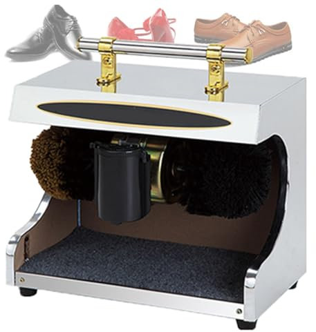 Cireuse à chaussures électrique, machine à cirer les chaussures, induction automatique, double brosse combinée, protection contre la surchauffe et fonctionnement fluide, pour hôtel, banque,Silver