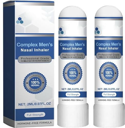 Inhalateur nasal Complex Men's, stick inhalateur nasal naturel, redonne énergie et vitalité, procure un confort quotidien (2pcs)
