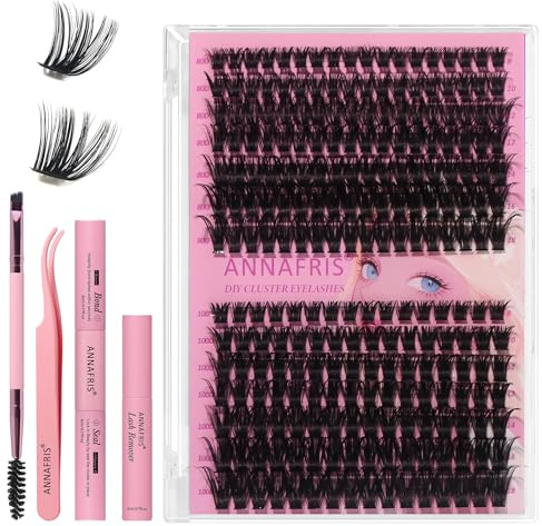 ANNAFRIS 80D+100D Ciglia Finte Ciuffetti Kit 8-18mm DIY Cluster Lash (80+100,kit)