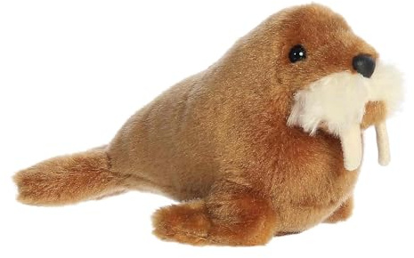 Aurora® Adorable Shoulderkins™ Waffle Walrus™ Stuffed Animal - Fun Buddy that Can Go Everywhere with You - Perfect for Kids 3+ Years and Costumes - Brown 6.5 Inches