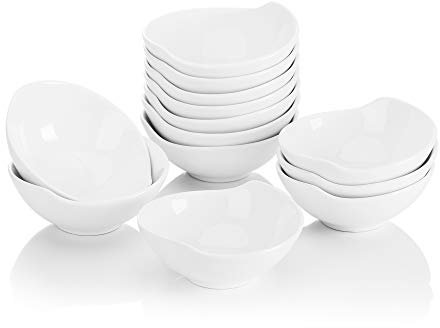 Malacasa, Keramik-Förmchen-Set, 12-teilig, Elfenbeinweiß/Cremeweiß