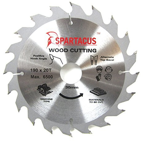 Spartacus 190mm Diameter x 20 Teeth x 30mm Bore Wood Cutting Circular Saw Blade Fits Makita 5017RKB 5703R 5704R