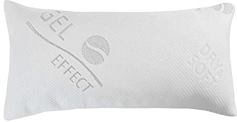 Nackenrolle Nackenkissen Stützkissen | 40x80 cm | Weiß | Gel-Effekt