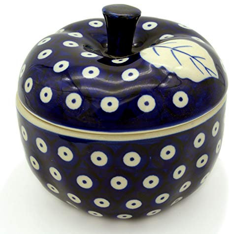 Bunzlauer keramik Apfelbräter (Dekor Blau-Auge)