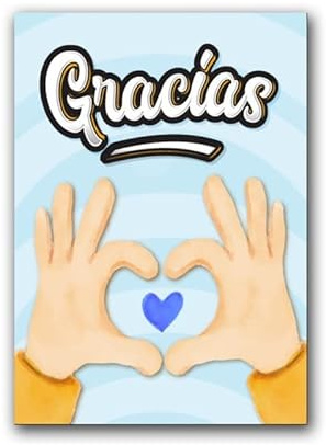 Antracita Tarjeta GRACIAS manos agradecimiento con sobre (Grande)