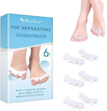 Mroobest Zehenspreizer Silikon,Toe Separator, fußzehen spreizer,3 pair Hallux Valgus Zehenspreizer, Korrektur für alle Zehen, für überlappende Zehen, Gemilderte Fußschmerz den Reibung