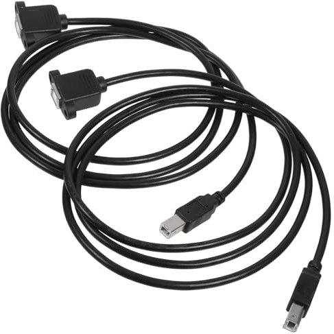 UKCOCO 1.5m Printer Extension Wire Set Plug Extension Cord Reel for Multiple Printers Black