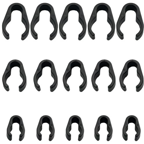 ZZHXSM 15PCS Plastic Cable Clips for Microphone Stands 15mm/20mm/25mm 5pcs each Speech Microphone Stands Small Cable Clips For Microphone Sticks Tripods Studio Accessories