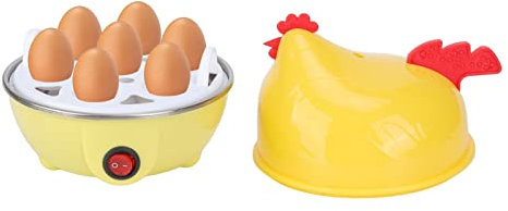 Cocedor de Huevos Rápido, Cocedor de Huevos Eléctrico con Capacidad para 7 Huevos con Función de Apagado Automático, Mini Máquina de Desayuno para Huevos Duros, Huevos (Enchufe
